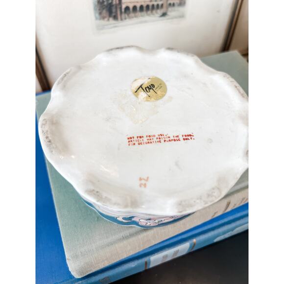 Toyo Trumpet Tapestry Flora Pottery Trinket Box - Picture 6 of 10